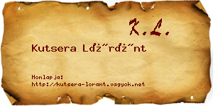 Kutsera Lóránt névjegykártya