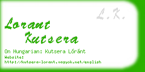lorant kutsera business card