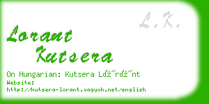 lorant kutsera business card